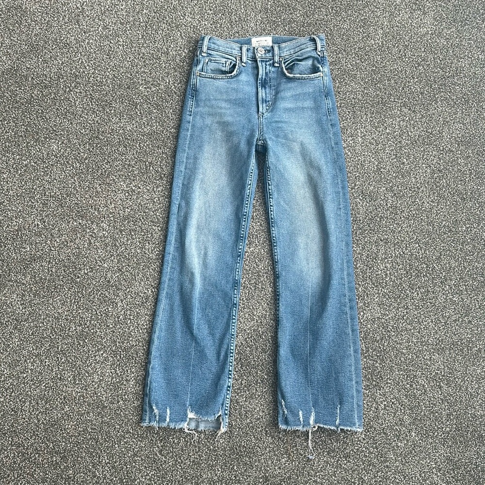 High Rise Distressed Cropped Denim